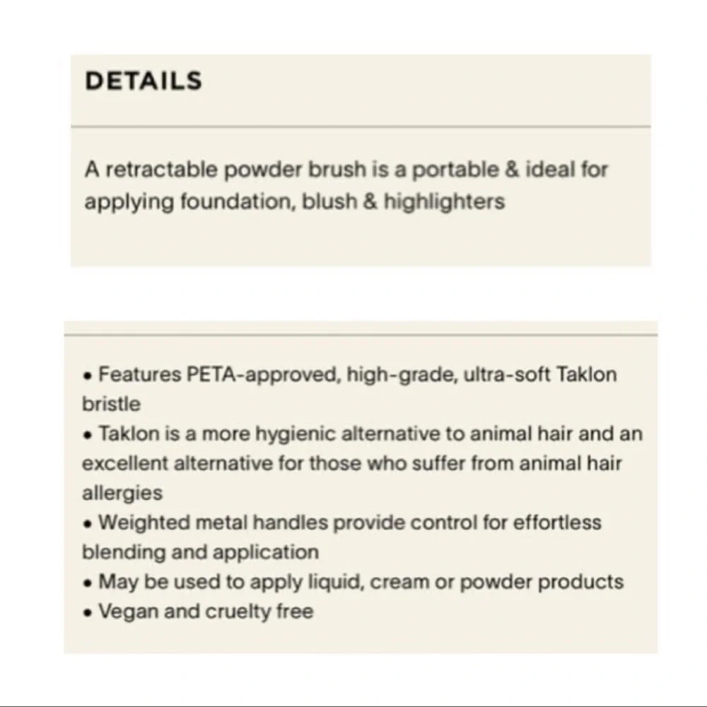 Hourglass Retractable Foundation Brush ~NEW~